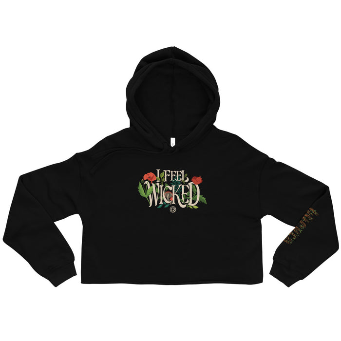 Wicked: For Good Cropped Hoodie "I Feel Wicked"  Black