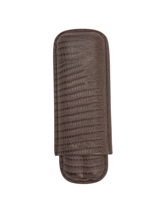 WOLF Blake 2 Piece Cigar Case - Brown Teju Lizard with Brown Lining - 3065-95B_07624131-655b-4202-955f-b599a6a0706e