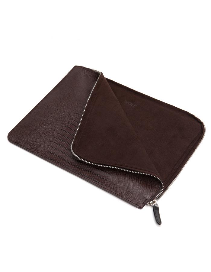 WOLF Blake Zip Tablet Case - Genuine Brown Lizard Leather - Zipper Closure - 3059-95A_68208334-c020-470b-98f6-be46bf2e49ff
