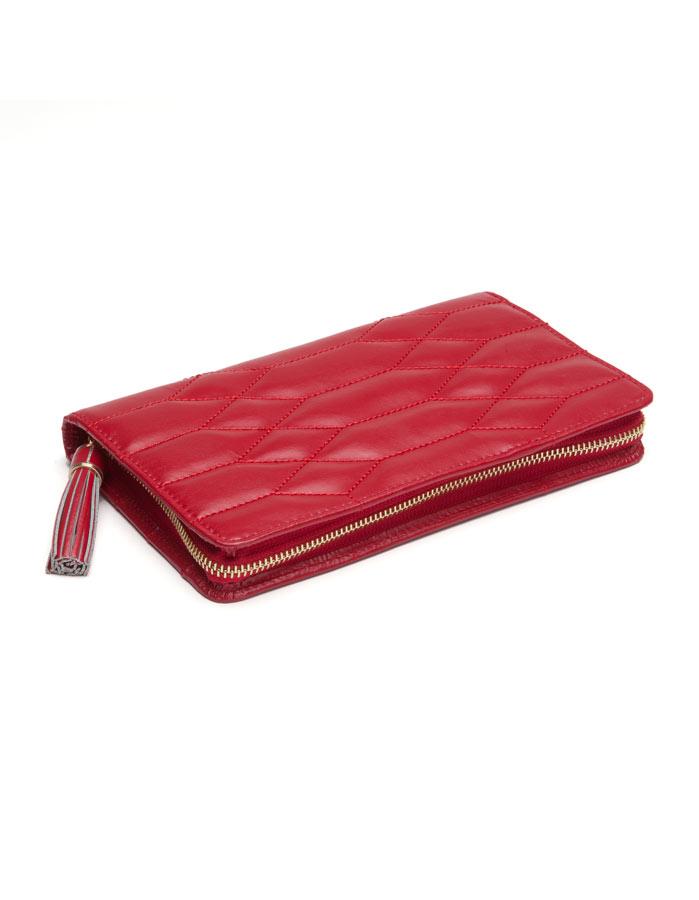 WOLF Caroline Jewelry Portfolio - Red - Quilted Leather - LusterLoc Lining - 3248-72