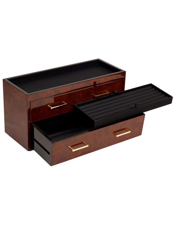 WOLF Meridian Two Drawer Valet, Charging Station & Pen Box - Burlwood - 4603-10B_9a09e5d5-698b-4b6b-bf6e-984baf0d12f3