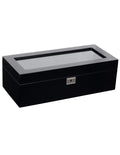WOLF Savoy 5 Piece Watch Box with Key - Black - 4615-70_810fbce6-9dda-43b5-a51c-c4544d3d3eaf