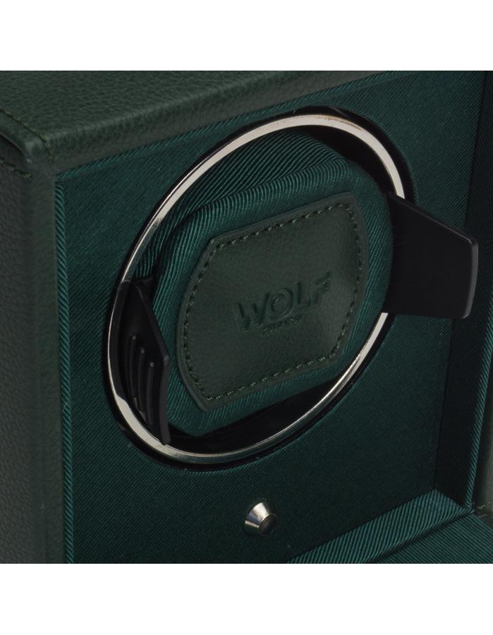 WOLF Single Cub Winder with Cover - Green Pebble Leather - Module 1.8 Winder - 4611-41C