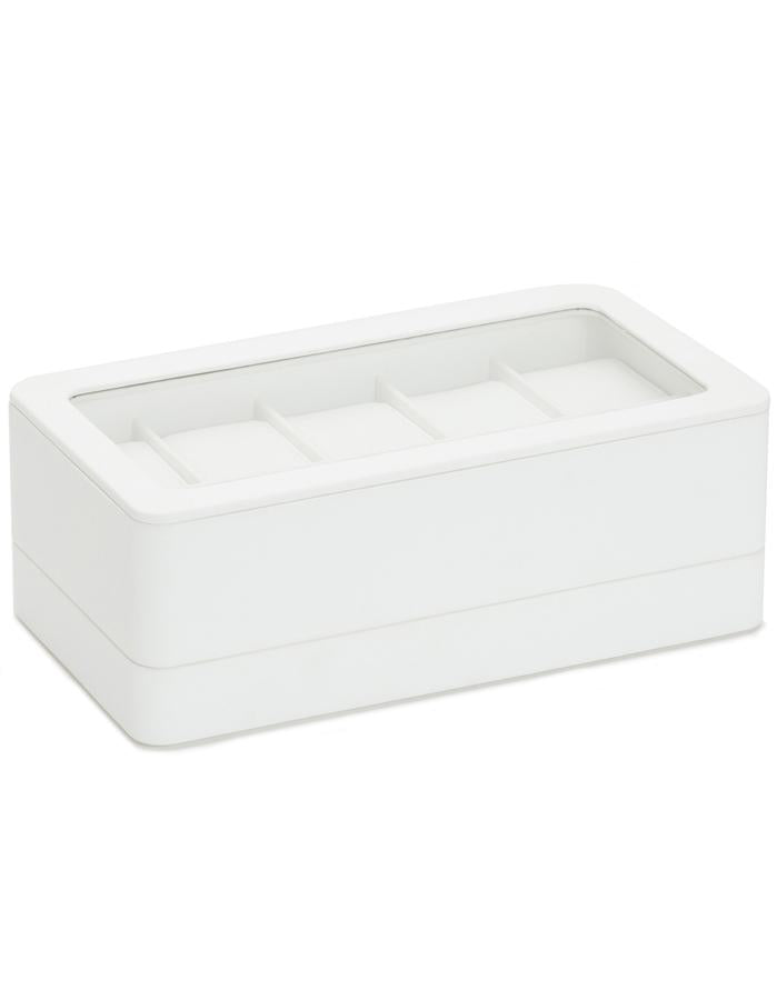 WOLF Smart Storage 6 Piece Watch Box - Strap Tray - White - Charging Station - 4631-01A