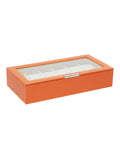Wolf Stackable 12 Piece Watch Tray with Lid - Orange Saffiano - Suede Lining - 3098-39