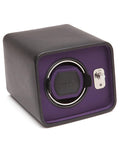 WOLF Windsor Single Winder - Black Pebble Leather & Purple - Module 2.5 Winder - 4524-03