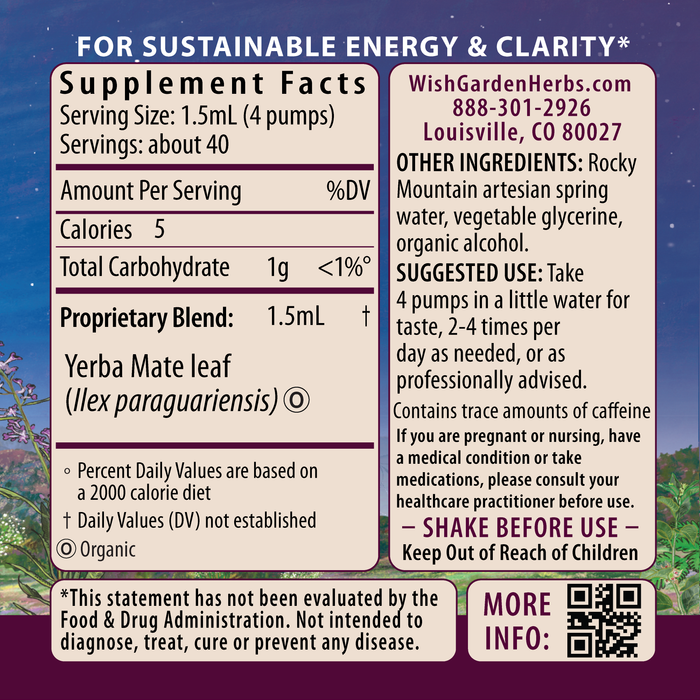 Yerba Mate Ingredients & Supplement Facts